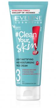 EVELINE #Clean Your Skin mattierende und Feuchtigkeit spendende Gesichtscreme, 75 ml